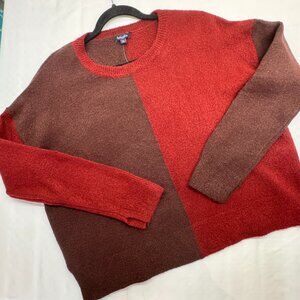 NWT Splendid Amy Colorblock Sweater in Chocolate and Merlot